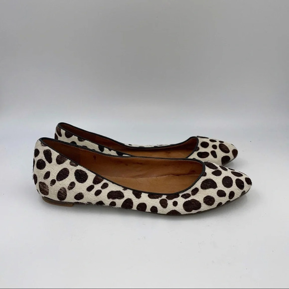 1937 Madewell calf ponyhair animal dot print ballet flats brown white - Picture 3 of 8